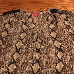 Python printed sheer blouse